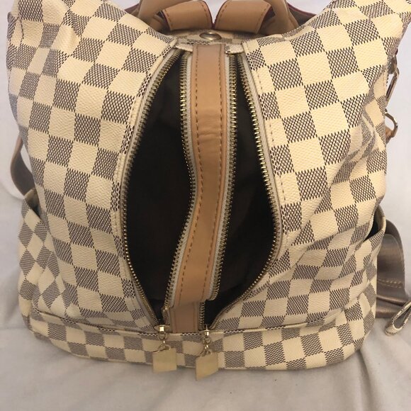 Grey & White Checkered Backpack & Matching Wristlet main image 7